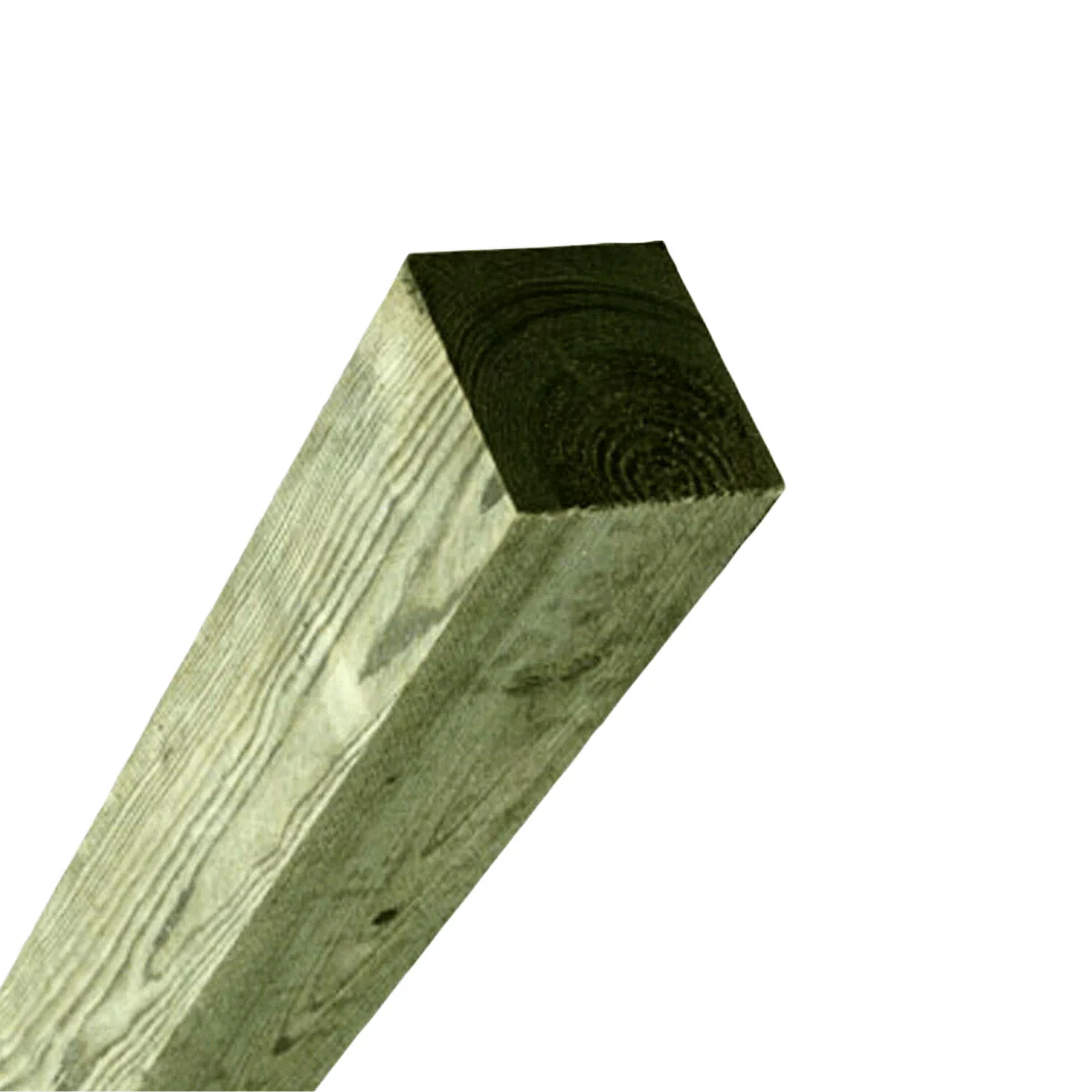 100mm x 100mm x 2.4m Green Treated Wooden Fence Post - Image 3