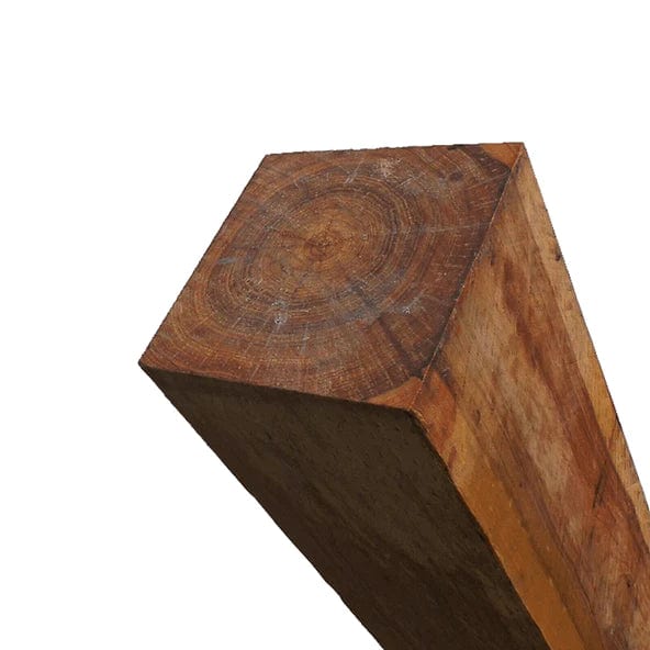 100mm x 100mm x 2.4m Brown Treated Wooden Fence Post - Image 3