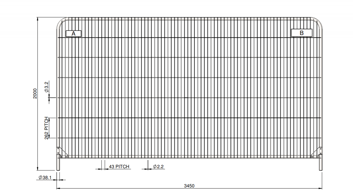 Anti Climb Round Top Temporary Fence Panel - Image 4