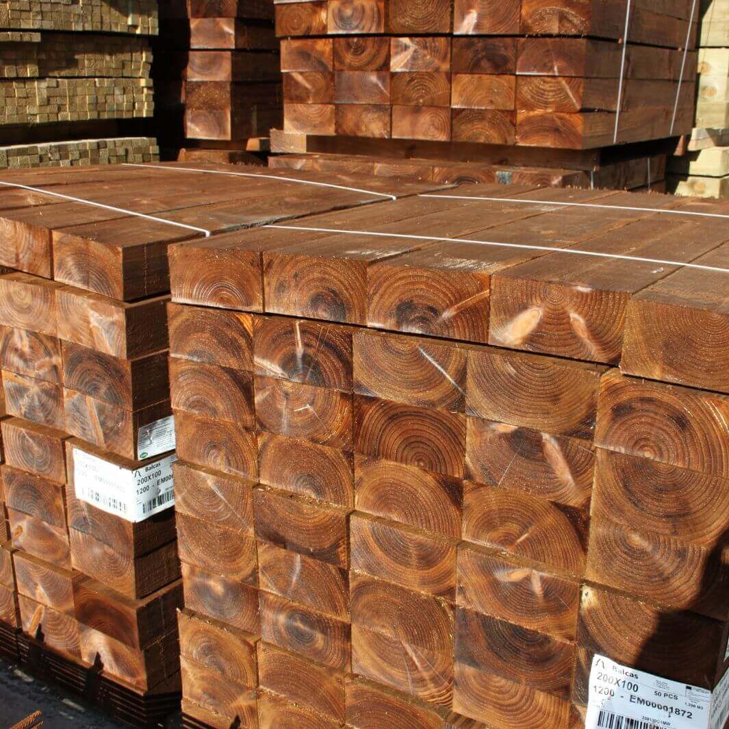 1.2m Brown Treated Garden  Sleeper 200 x 100mm - Image 3