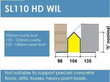Stressline Medium Duty 125mm Cavity (140mm wide inner leaf) Lintel SL110HDWIL - Image 3